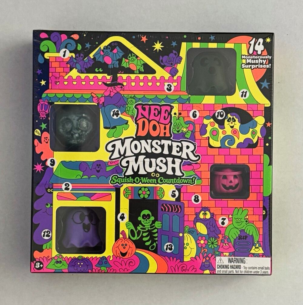 NeeDoh Monster Mush Squish-O-Ween Halloween Advent Calendar 14 Squishy Nee Doh